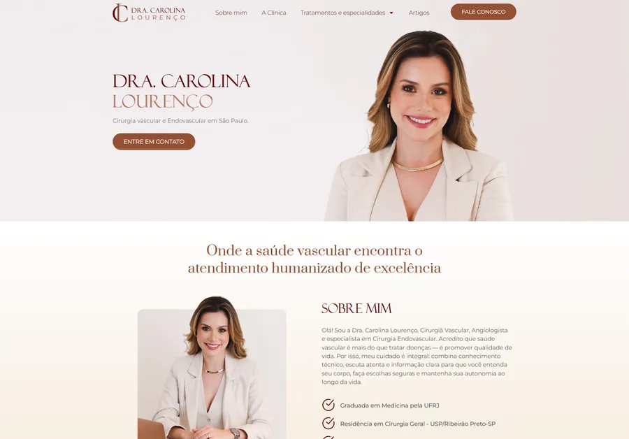 Trecho 1 do site Dra. Carolina Lourenço