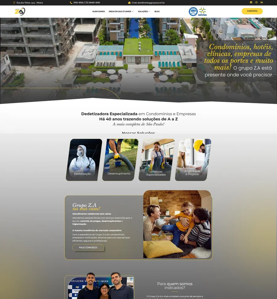 Trecho 1 do site Grupo ZA
