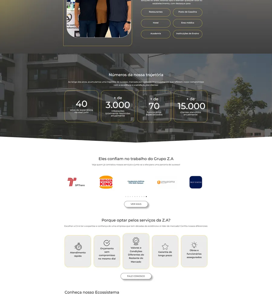 Trecho 2 do site Grupo ZA