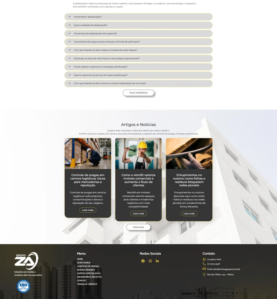 Trecho 4 do site Grupo ZA